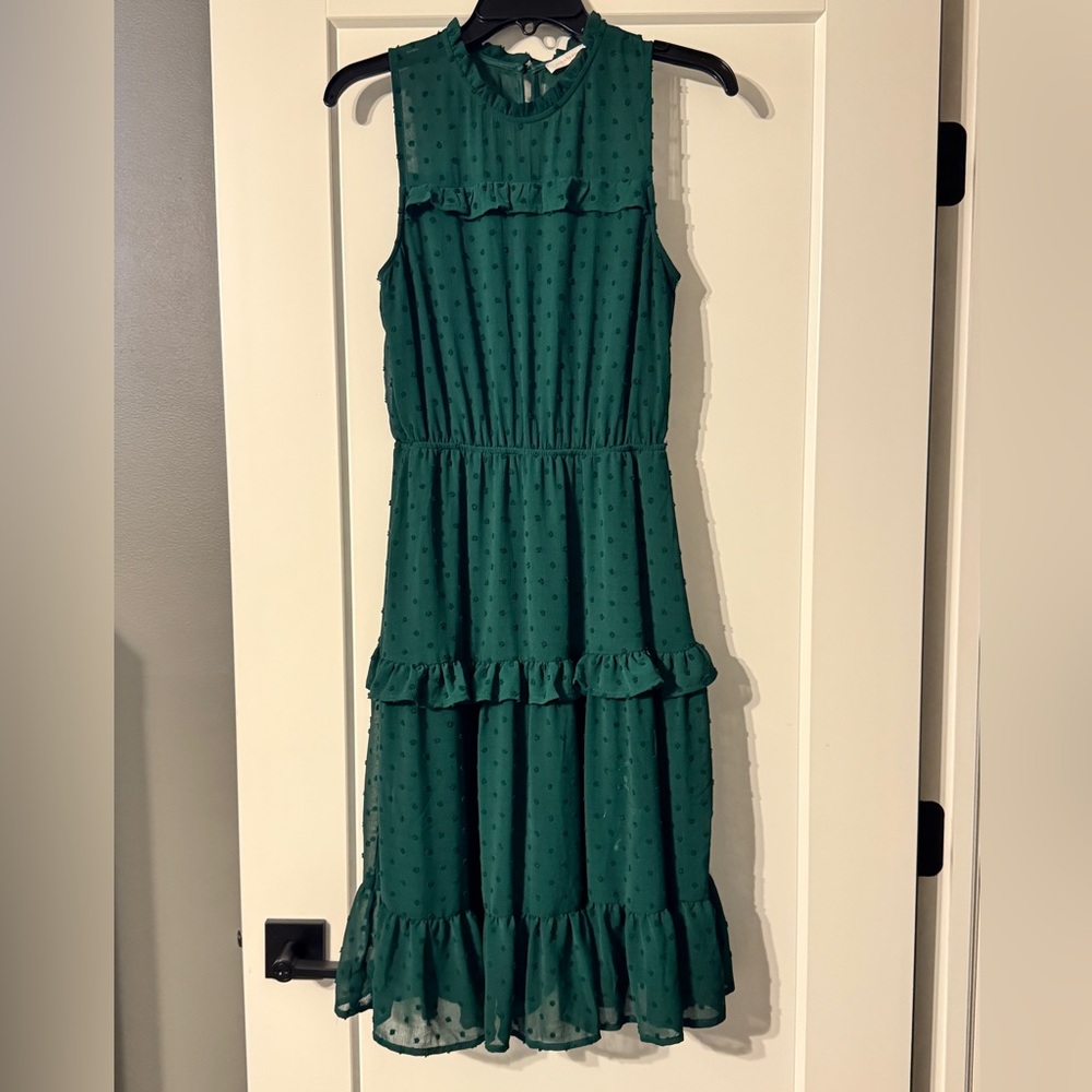 Monteau Green Ruffle Women’s Dress